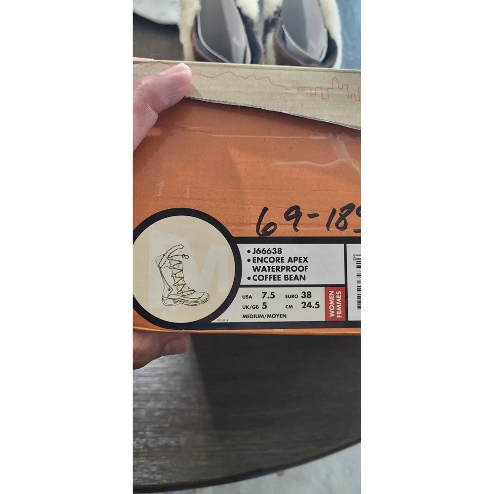 Merrell‎ Encore Apex Waterproof Winter Boots Womens 7.5 Coffee Bean Brown J66638